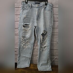Aeropostale Light Blue Mom Jeans Distressed